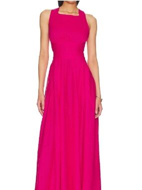 NWT Anthropologie Aureta Fuchsia Halter Maxi Dress - Size Small